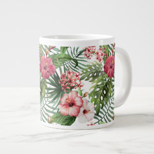 Tasse Géante Fleurs tropicales Aquarelle Moderne Florale fine