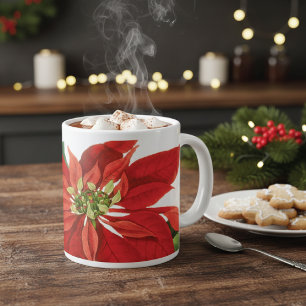 Tasse Géante Flore rouge Poinsettia