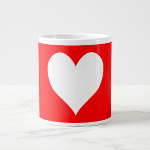 Tasse Géante Forme de coeur rouge et blanc