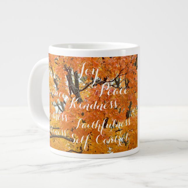 Tasse Géante Fruit de l'esprit, automne chrétien inspiré (Devant gauche)