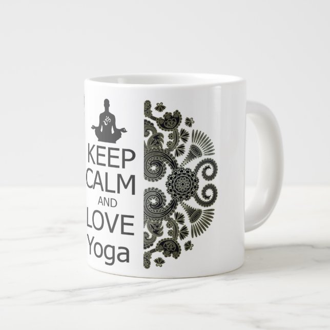 Tasse Géante GARDEZ le CALME ET AIMEZ le yoga (Devant droit)