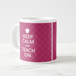 Tasse Géante Gardez le calme et Enseignez, Plaid rose