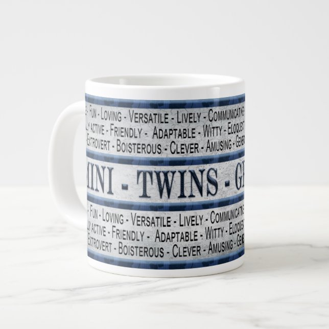 TASSE GÉANTE GEMINI - TWINS - CAFÉ/SOUP/JUMBO MUG - TEXTE (Devant gauche)
