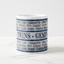GEMINI - TWINS - CAFÉ/SOUP/JUMBO MUG - TEXTE
