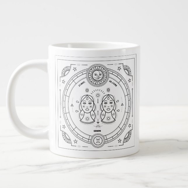 Tasse Géante Gemini Zodiac Custom Anniversaire Mug (Gauche)