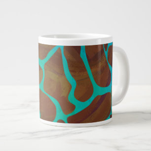 Tasse Géante Giraffe Impression Brown et Turquoise