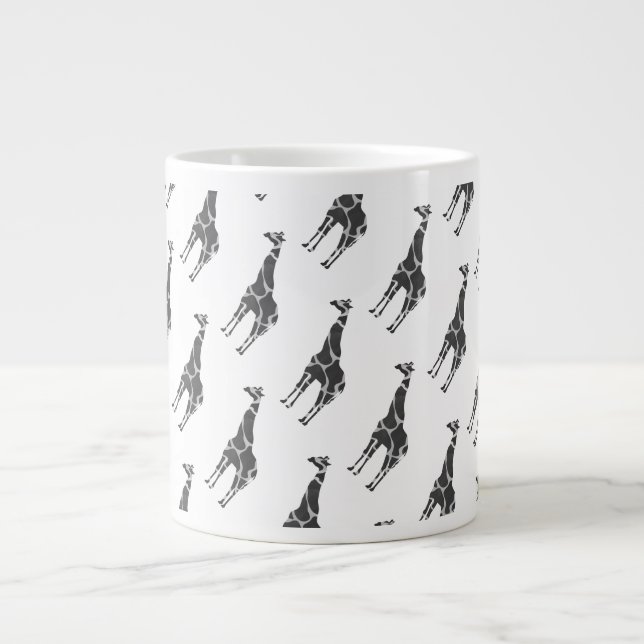 Tasse Géante Giraffe Silhoutte noir et gris (Devant)