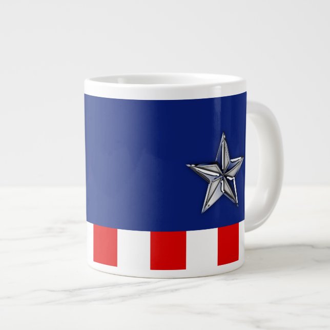 Tasse Géante Grand Chrome comme l'étoile d'argent sur les coule (Devant droit)