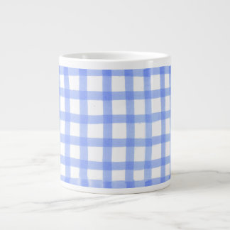 Tasse Géante Grand Jumbo Mug de Mug "Bleu & Blanc Vérifié"