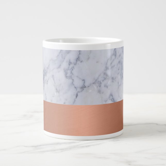 Tasse Géante Grand mug à café en marbre et cuivre (Devant)