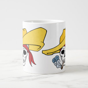 Tasse Géante Halloween fumer le crâne avec un dessin de Bandana