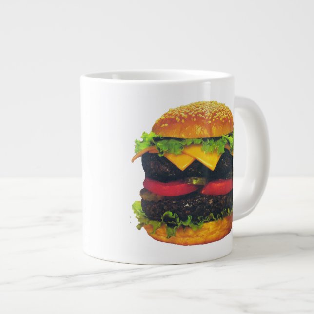Tasse Géante Hamburger de luxe double au fromage (Devant droit)