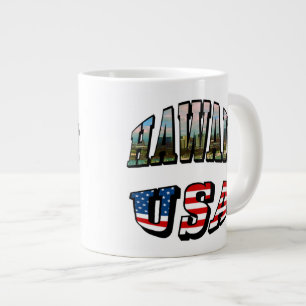 Tasse Géante Hawaii Picture et USA Flag Text