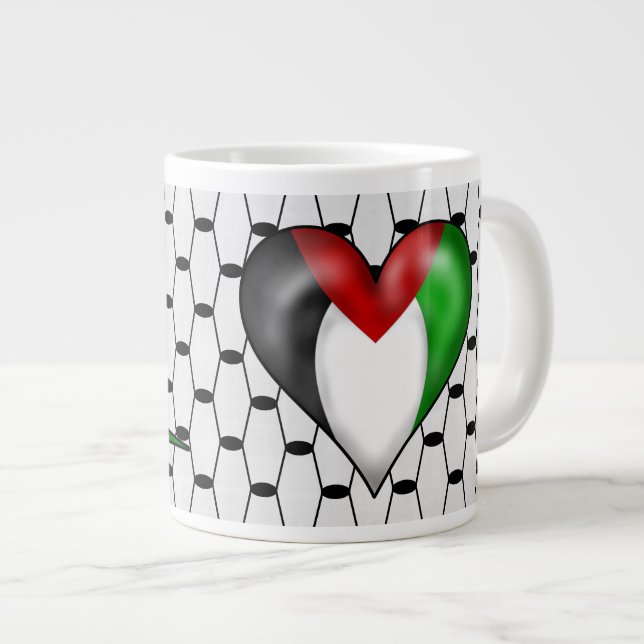 Tasse Géante I Heart Palestine (Devant droit)