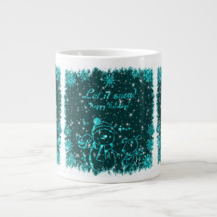 Tasse Géante Illustration de Black and Blue Snowman - Laisser n
