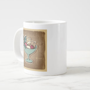 Tasse Géante Illustration de la crème glacée de style rétro