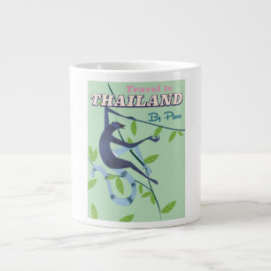 Tasse Géante Impression de voyage vintage singe de Thaïlande