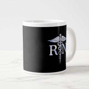 Tasse Géante Infirmière inscrite RN Caduceus Snakes Style on B