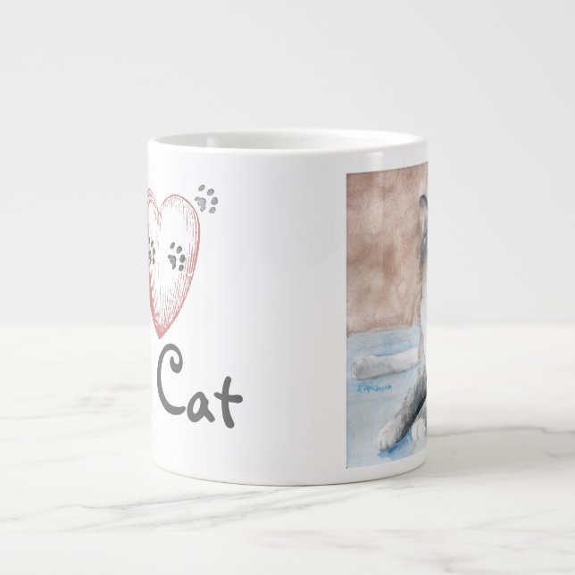 Tasse Géante J'aime mon chat Jumbo Mug (Devant)