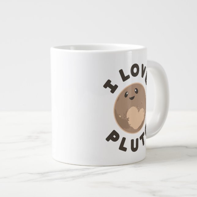 Tasse Géante J'aime Pluton (Devant droit)