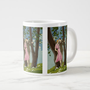 Tasse Géante Jeune couple de jeunes mariés Art Déco vintage amo