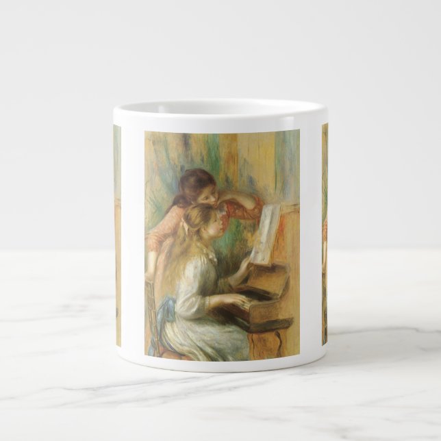 Tasse Géante Jeunes filles au piano par Pierre Renoir (Devant)
