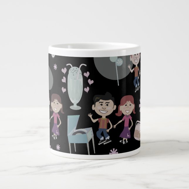 Tasse Géante Joli Flashback Enfants Cinquante ans Motif (Devant)