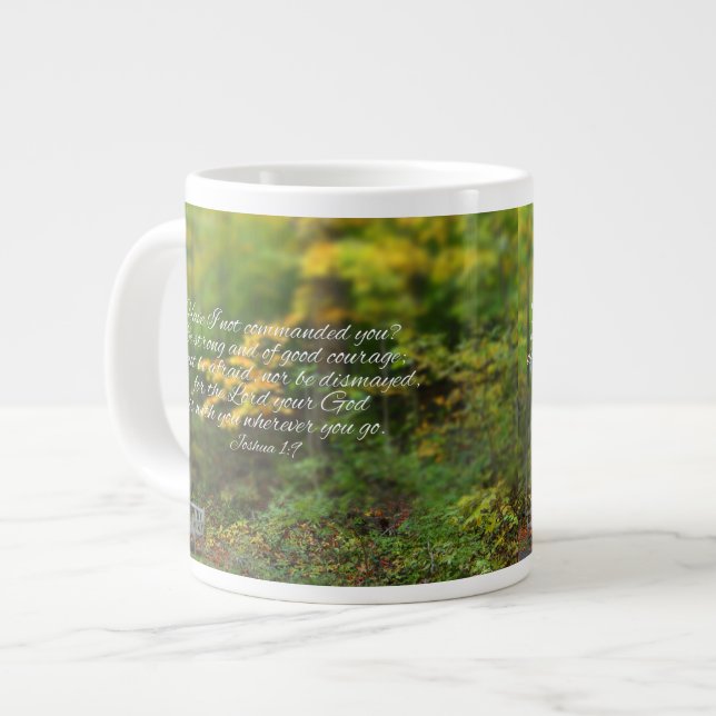 Tasse Géante Joshua 1:9 Bible Verse Écriture chrétienne (Devant gauche)