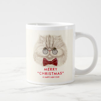 Tasse Géante Joyeux Noël Chat Jumbo Mug