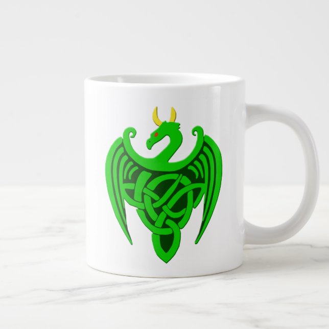Tasse Géante Jumbo Mug de Dragon Celtique Vert (Droite)