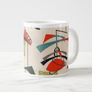 Tasse Géante Jumbo Mug, tissu atomique moderne du milieu du si