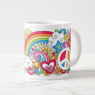 Tasse Géante JUMBO Paix psychédélique Amour et Bonheur Mug ♥