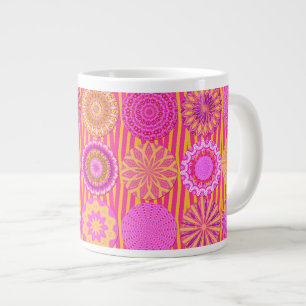 Tasse Géante Kaléidoscope Amusant, Mug Jumbo Rose-Jaune