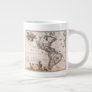 Tasse Géante La carte Visscher du Nouveau Monde