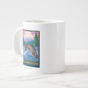 Tasse Géante La pêche à la mouche - Parc national de Yellowston