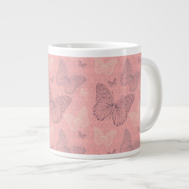 Tasse Géante Le rose de papillon (Devant droit)