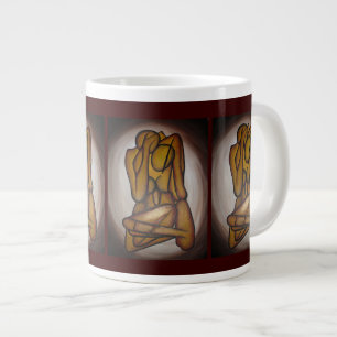 Tasse Géante Les Amateurs Abstraits Art Contemporain En Ocre Et