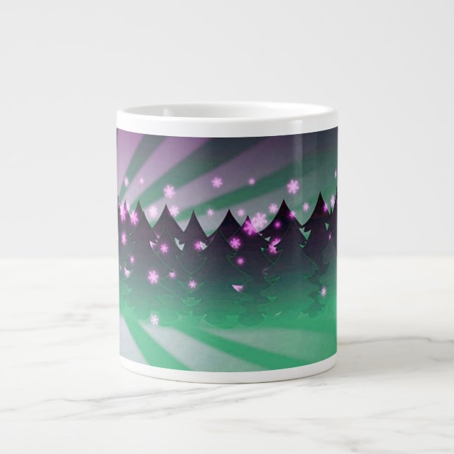 Tasse Géante Les arbres de Noël dans les tons verts (Devant)