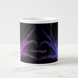 Tasse Géante Les doigts de Xray violet personnalisés forment un