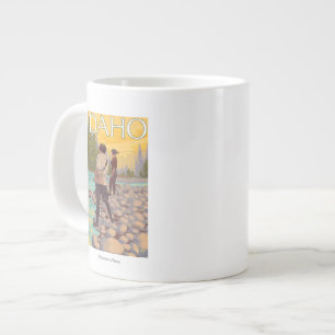 Tasse Géante Les femmes volent la pêcheIdahoVintage Affiche de