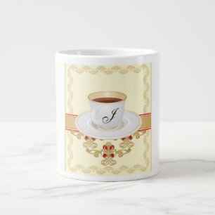 TASSE GÉANTE LETTRE MINUSCULE DE CAFÉ MONOGRAPHIQUE EUROPÉENNE 