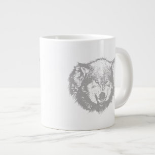 Tasse Géante Loup en colère en gris