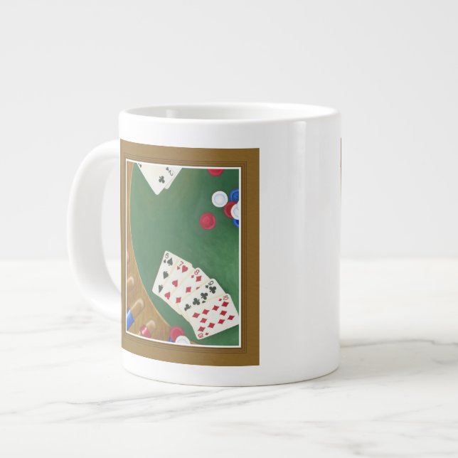 Tasse Géante Main de Poker gagnante six à dix (Devant gauche)