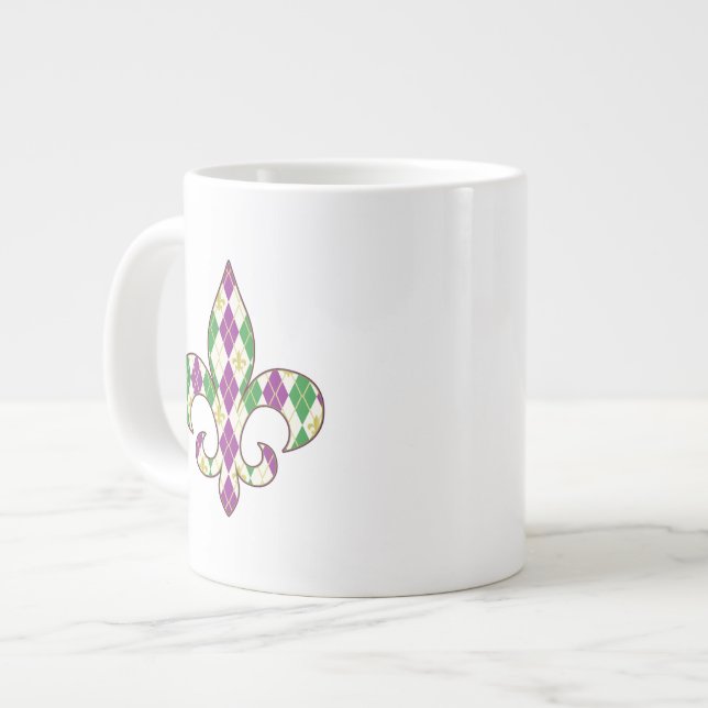 Tasse Géante Mardi Gras Jacquard Spécialité Mug (Devant gauche)
