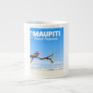 Tasse Géante Maupiti affiche de voyage en polynésie française