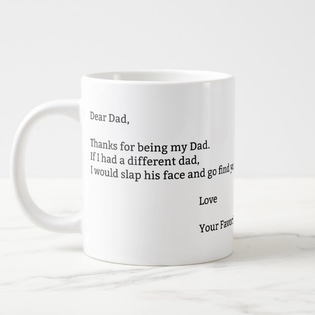 Tasse Géante Merci d'être mon père - Citation d'amour (Gauche)