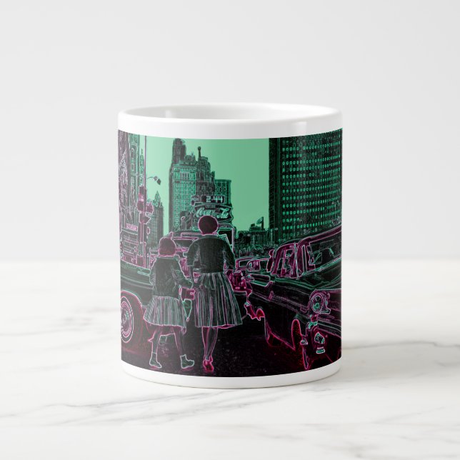 Tasse Géante Mère fille Shopping Michigan Ave Chicago 1961 (Devant)
