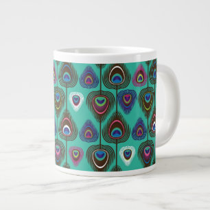Tasse Géante mignon motif en plumes de paon