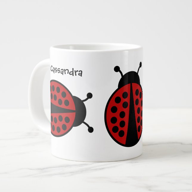 Tasse Géante Mignonne femme bugs tout autour (Devant gauche)