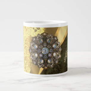 Tasse Géante Modèle personnalisé jaune joli poutre damassé